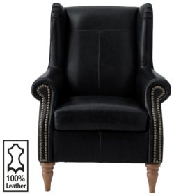 Heart of House - Argyll Studded - Leather Chair - Black